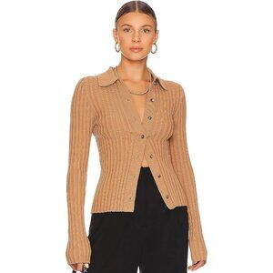 Women's Long Sleeve V Neck Button Down Ribbed Sweater Cardigan Knitted Pullover